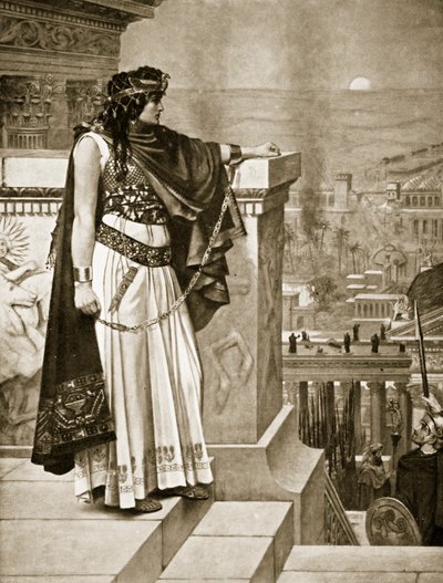 ゼノビアの最後のパルミラの様子、「ハッチンソンの国家の歴史」、1915年のイラスト 作： Herbert Gustave Schmalz