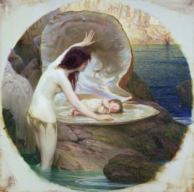 水の赤ちゃん 1900年頃 油彩・キャンバス 作： Herbert James Draper