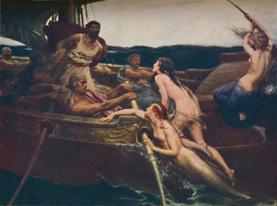 ユリシーズとサイレン、1909年、c1950。 作： Herbert James Draper