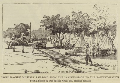イスマイリア、着陸段階から駅までの新しい軍事鉄道 作： Herbert Johnson