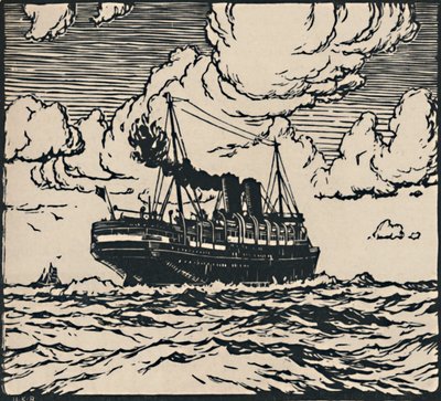 海の汽船、1919 作： Herbert Kerr Rooke