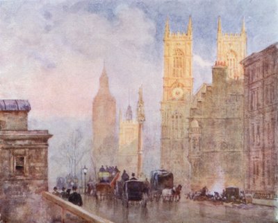 The End of Victoria Street, Westminster (カラーリトグラフ) 作： Herbert Menzies (after) Marshall