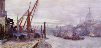 The Foreshore at Southwark（カラーリトグラフ 作： Herbert Menzies (after) Marshall