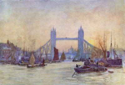 The Waterway to London（カラーリトグラフ 作： Herbert Menzies (after) Marshall