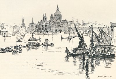 ウォータールー橋から、1873、1894 作： Herbert Menzies Marshall