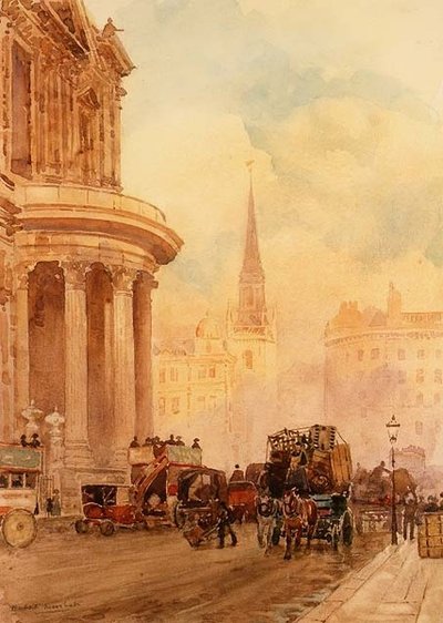セント・ポール教会の庭（水彩画） 作： Herbert Menzies Marshall