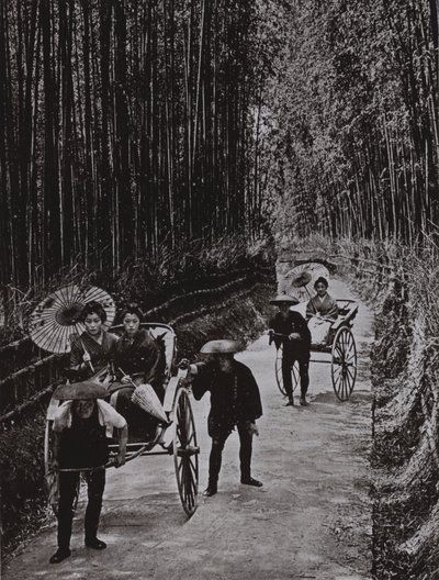 京都の竹林通り（モノクロ写真 作： Herbert Ponting