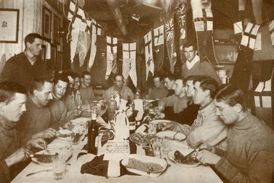 キャプテンスコッツ最後の誕生日ディナー、1911年6月6日、1913年 作： Herbert Ponting