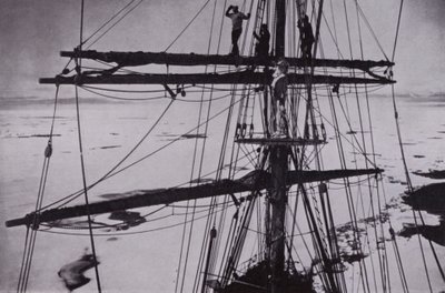 "For 20 days the pack held them" (b/w photo) 作： Herbert Ponting