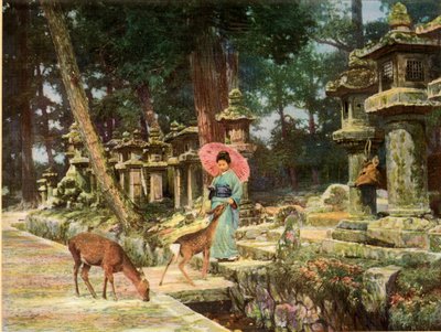 奈良、旧日本心、1910年。 作： Herbert Ponting