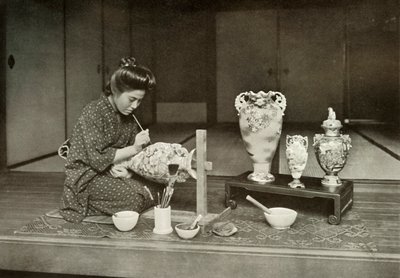 輸出用の陶器の絵画、1910年。 作： Herbert Ponting