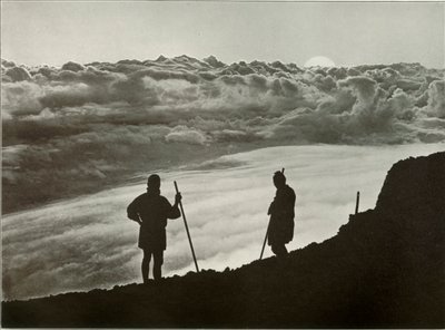 1910年の富士山頂からの夕日。 作： Herbert Ponting