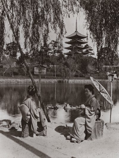 弘福寺の塔（モノクロ写真 作： Herbert Ponting