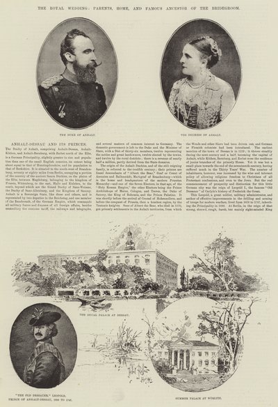 王室の結婚式、両親、家、そして花婿の有名な祖先 作： Herbert Railton