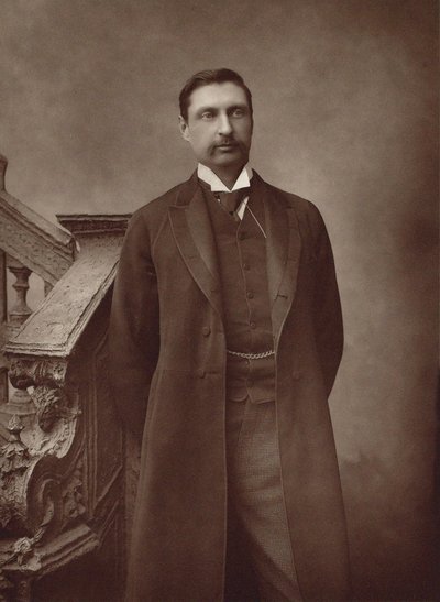 作家Sir Henry Rider Haggard 1856-1925の肖像。 作： Herbert Rose Barraud