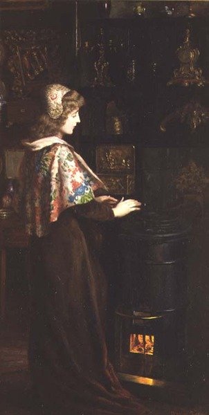 スタジオのストーブで 作： Herbert Sidney