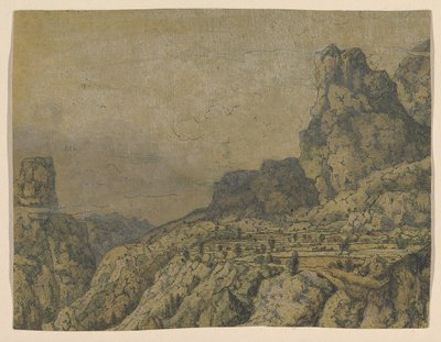 台地のある山の谷、カリフォルニア州。 1625-30。 作： Hercules Seger