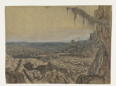 道路と苔むした枝の遠景 作： Hercules Segers