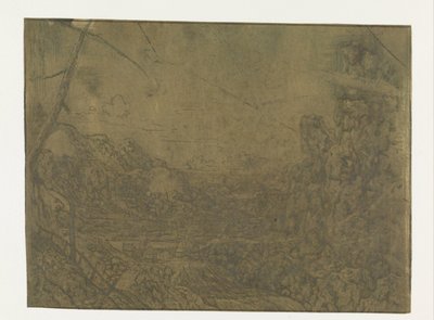 滝のある風景、初版 滝のある風景: 最初のバージョン 作： Hercules Segers