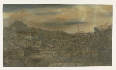 川のある谷と四つの塔のある町 作： Hercules Segers