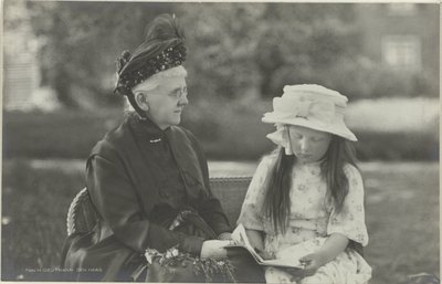 オランダ摂政女王エマとオランダ女王ユリアナの肖像 作： Herman Deutmann