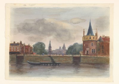 アムステルダムの Schreierstoren のビュー 作： Herman Eduard Knaake (signed by artist)