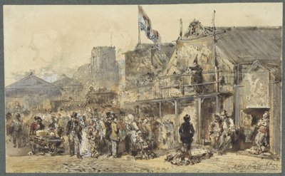 レーワルデンの見本市、遠くに見えるオルデンホーフ 作： Herman Frederik Carel ten Kate