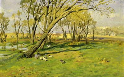 ハッケンサック、ニュージャージー、フィッシャーズ ポンド、1894 年。 作： Herman Hartwich