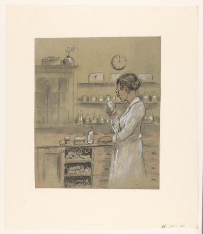 研究室の女性 作： Herman Heijenbrock (possibly)