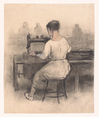 ミシンの後ろの女性 作： Herman Heijenbrock