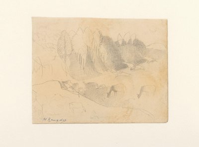 牛が放牧されている谷 作： Herman Kruyder (signed by artist)