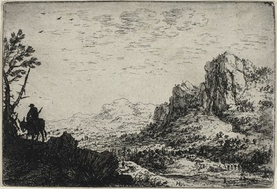 ラバに乗る旅人（「6つの風景」より 作： Herman Saftleven