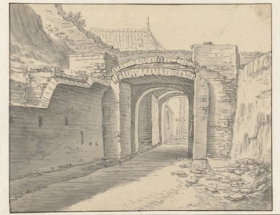 ユトレヒトの城壁の下の通路 作： Herman Saftleven