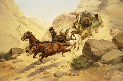 ステージコーチへの攻撃、 作： Herman Wendleborg Hansen