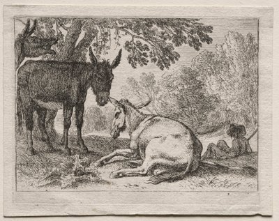 風景の中の動物: ロバ 作： Herman van Swanevelt