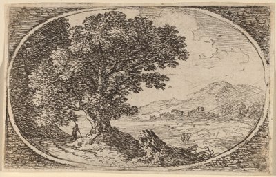 大きな木と切り株の左への道 作： Herman van Swanevelt