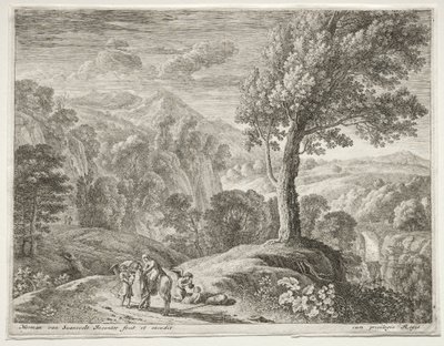 大きな木とカスケードc。 1652-1654。 作： Herman van Swanevelt