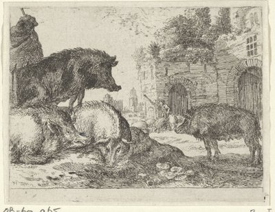 豚 動物のいる風景（連載タイトル） 作： Herman van Swanevelt