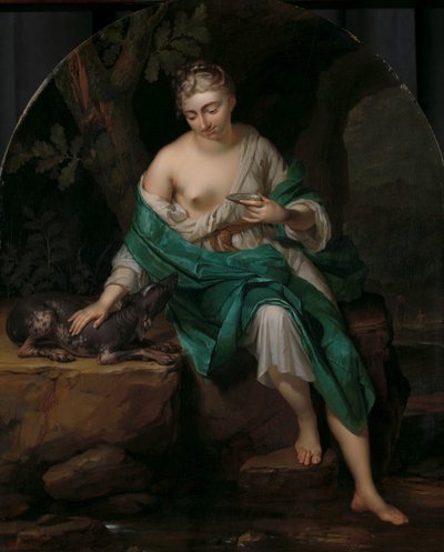 犬を連れた女性 犬を連れた女性の寓意図 作： Herman van der Mijn