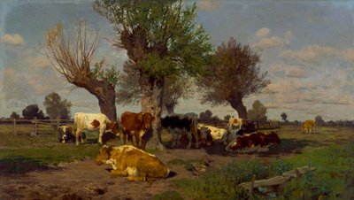 牛の群れのある風景 作： Hermann Baisch