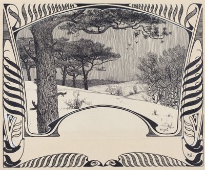 ユーゲントシュティール国境の冬景色 作： Hermann Hirzel