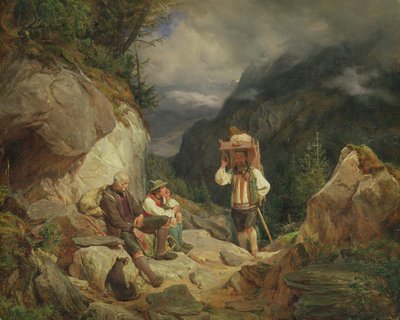山で休む、1848 作： Hermann Kauffmann
