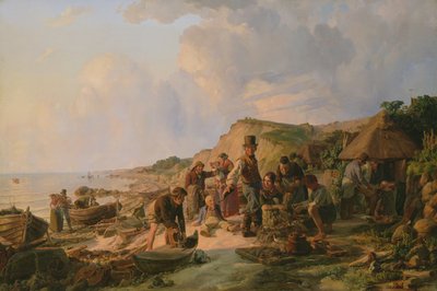 1837年のプロブシュタイアーでの漁師の帰郷 作： Hermann Kauffmann