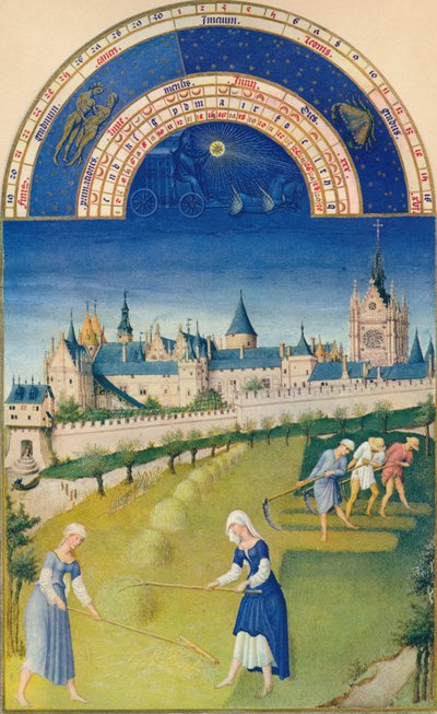 6 月 - 宮殿とサント シャペル、15 世紀、1939 年 作： Hermann Limbourg