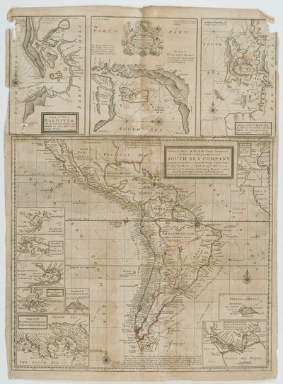 イェ南海会社のイェ限界内の海岸の国と島々の新しい正確な地図 作： Hermann Moll