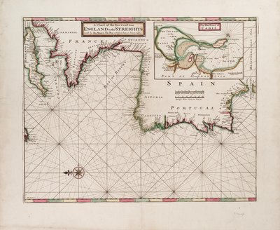 イングランドからストリーツまでの海図 作： Hermann Moll
