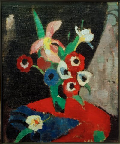 黒の背景に花の静物II 作： Hermann Stenner