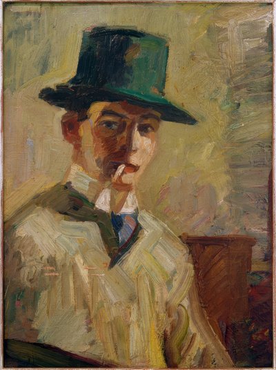 ハイハットとタバコのセルフポートレート 作： Hermann Stenner