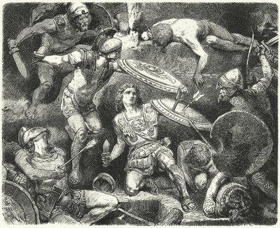 危険にさらされているアレクサンダー大王の生活 作： Hermann Vogel