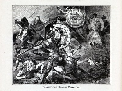 エパミノンダスがペロピダスを救う、1882 作： Hermann Vogel